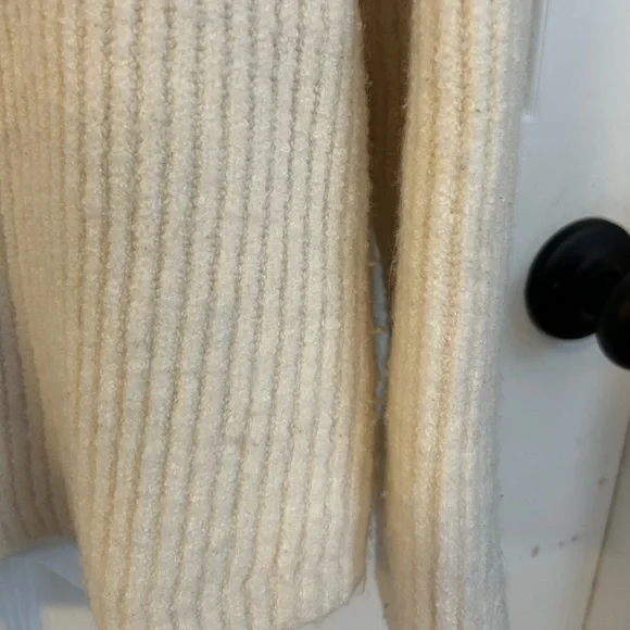 Madewell Northfield Mockneck Sweater Women's Medium Antique Cream Ribbed Soft - Picture 10 of 14